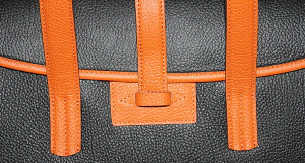 Best Hermes FeuDou Bag Black/Orange 509095 - Click Image to Close